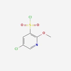 Chemical structure of 5-Chloro-2-methoxy-3-pyridinesulfonyl chloride