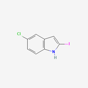 Chemical structure of 5-Chloro-2-iodo-1H-indole