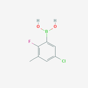 Chemical structure of 5-Chloro-2-fluoro-3-methylphenylboronic acid