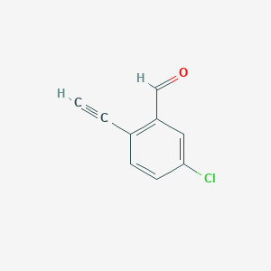 Chemical structure of 5-chloro-2-ethynylbenzaldehyde
