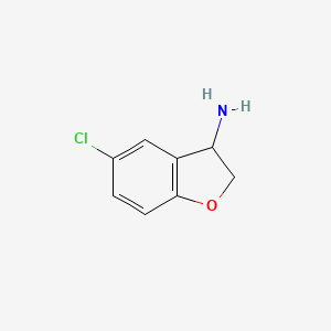 Chemical structure of 5-Chloro-2,3-dihydrobenzofuran-3-amine