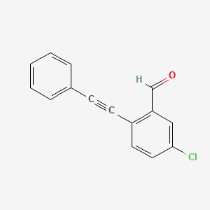 Chemical structure of 5-Chloro-2-(phenylethynyl)benzaldehyde