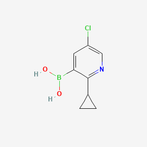 Chemical structure of 5-Chloro-2-(cyclopropyl)pyridine-3-boronic acid