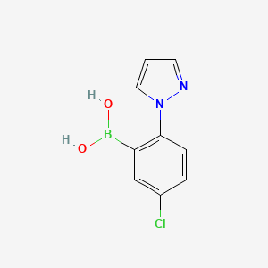 Chemical structure of 5-Chloro-2-(1H-pyrazol-1-yl)phenylboronic acid