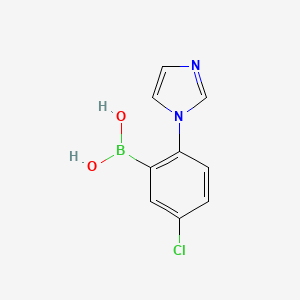 Chemical structure of 5-Chloro-2-(1H-imidazol-1-yl)phenylboronic acid