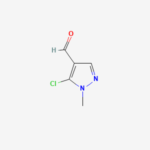 Chemical structure of 5-Chloro-1-methyl-1H-pyrazole-4-carbaldehyde