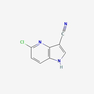 Chemical structure of 5-Chloro-1H-pyrrolo[3,2-b]pyridine-3-carbonitrile