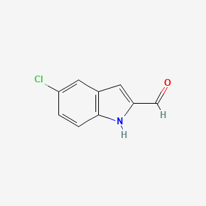 Chemical structure of 5-Chloro-1H-indole-2-carbaldehyde