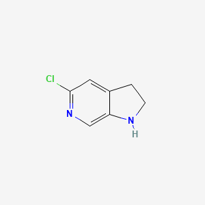 Chemical structure of 5-chloro-1H,2H,3H-pyrrolo[2,3-c]pyridine
