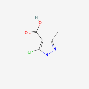 Chemical structure of 5-Chloro-1,3-dimethyl-1H-pyrazole-4-carboxylic acid