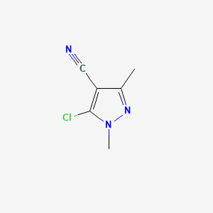 Chemical structure of 5-Chloro-1,3-dimethyl-1H-pyrazole-4-carbonitrile