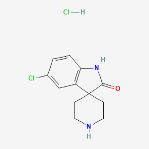Chemical structure of 5-Chlorospiro[indoline-3,4'-piperidin]-2-one hydrochloride