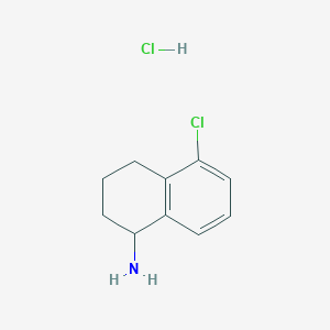 Chemical structure of 5-Chloro-1,2,3,4-tetrahydronaphthalen-1-amine hydrochloride
