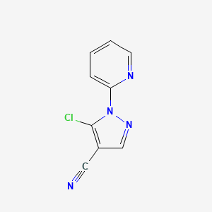Chemical structure of 5-Chloro-1-(pyridin-2-yl)-1H-pyrazole-4-carbonitrile