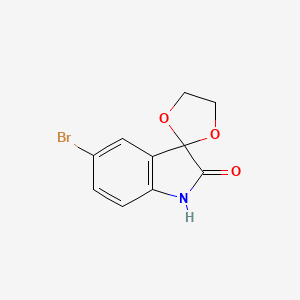 Chemical structure of 5'-Bromospiro[1,3-dioxolane-2,3'-indol]-2'(1'H)-one