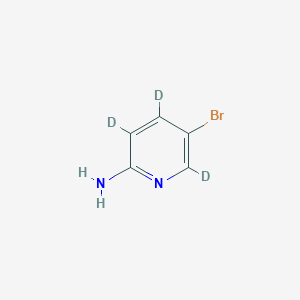 Chemical structure of 5-bromopyridin-3,4,6-d3-2-amine