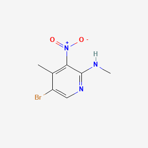 Chemical structure of 5-Bromo-N,4-dimethyl-3-nitropyridin-2-amine