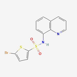Chemical structure of 5-bromo-N-quinolin-8-ylthiophene-2-sulfonamide