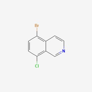 Chemical structure of 5-bromo-8-chloroisoquinoline
