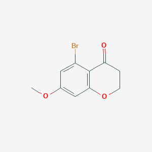 Chemical structure of 5-Bromo-7-methoxychroman-4-one