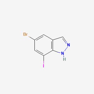 Chemical structure of 5-Bromo-7-iodo-1H-indazole