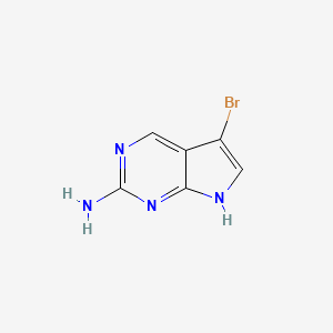 Chemical structure of 5-Bromo-7H-pyrrolo[2,3-d]pyrimidin-2-amine