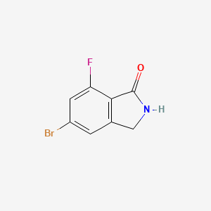 Chemical structure of 5-Bromo-7-fluoroisoindolin-1-one