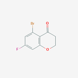 Chemical structure of 5-Bromo-7-fluorochroman-4-one