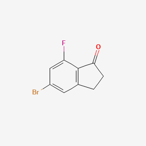 Chemical structure of 5-Bromo-7-fluoro-1-indanone