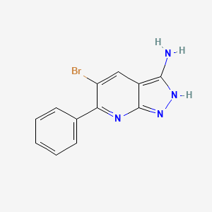 Chemical structure of 5-Bromo-6-phenyl-1H-pyrazolo[3,4-b]pyridin-3-amine