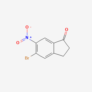 Chemical structure of 5-Bromo-6-nitro-2,3-dihydro-1H-inden-1-one