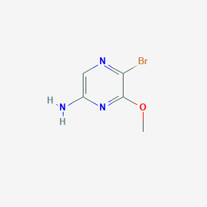 Chemical structure of 5-Bromo-6-methoxypyrazin-2-amine
