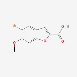 Chemical structure of 5-Bromo-6-methoxybenzofuran-2-carboxylic acid