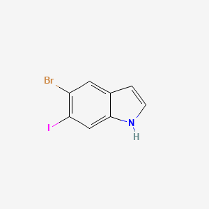 Chemical structure of 5-Bromo-6-iodo-1H-indole