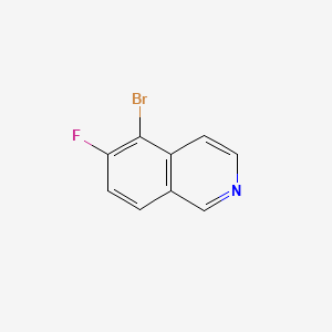Chemical structure of 5-Bromo-6-fluoroisoquinoline