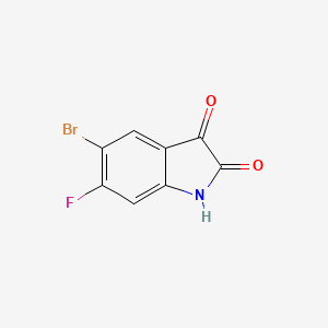 Chemical structure of 5-Bromo-6-fluoroindoline-2,3-dione