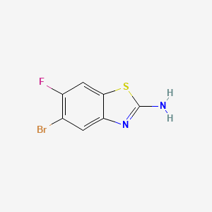Chemical structure of 5-Bromo-6-fluorobenzo[d]thiazol-2-amine