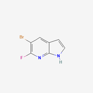Chemical structure of 5-Bromo-6-fluoro-1H-pyrrolo[2,3-b]pyridine