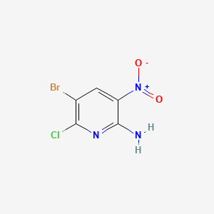 Chemical structure of 5-Bromo-6-chloro-3-nitropyridin-2-amine