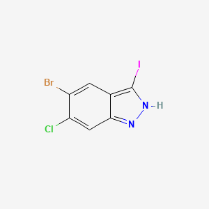 Chemical structure of 5-Bromo-6-chloro-3-iodo-1H-indazole
