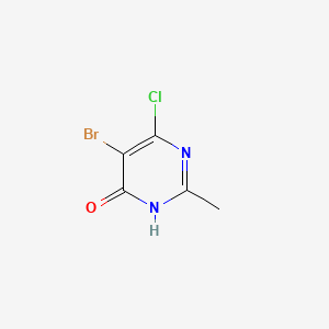 Chemical structure of 5-bromo-6-chloro-2-methyl-4-pyrimidinol