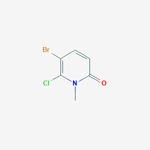 Chemical structure of 5-bromo-6-chloro-1-methylpyridin-2(1H)-one