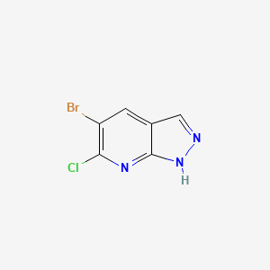 Chemical structure of 5-Bromo-6-chloro-1H-pyrazolo[3,4-b]pyridine