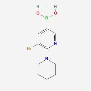 Chemical structure of 5-Bromo-6-(piperidin-1-yl)pyridine-3-boronic acid