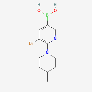 Chemical structure of 5-Bromo-6-(4-methylpiperidin-1-yl)pyridine-3-boronic acid