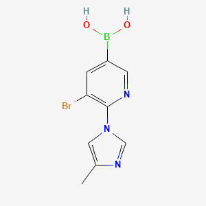 Chemical structure of 5-Bromo-6-(4-methylimidazol-1-yl)pyridine-3-boronic acid