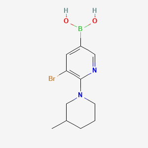Chemical structure of 5-Bromo-6-(3-methylpiperidin-1-yl)pyridine-3-boronic acid