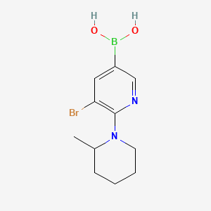 Chemical structure of 5-Bromo-6-(2-methylpiperidin-1-yl)pyridine-3-boronic acid