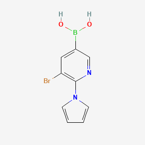 Chemical structure of 5-Bromo-6-(1H-pyrrol-1-yl)pyridine-3-boronic acid