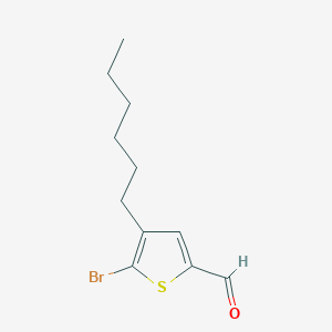 Chemical structure of 5-Bromo-4-hexylthiophene-2-carbaldehyde